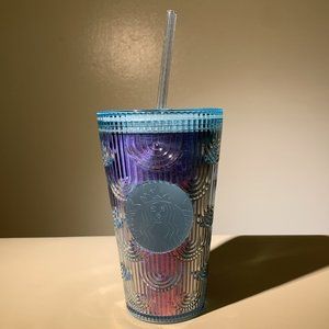 Iridescent Crystal Purple Starbucks Tumbler Grande 16 Oz. Cold Cup with Straw
